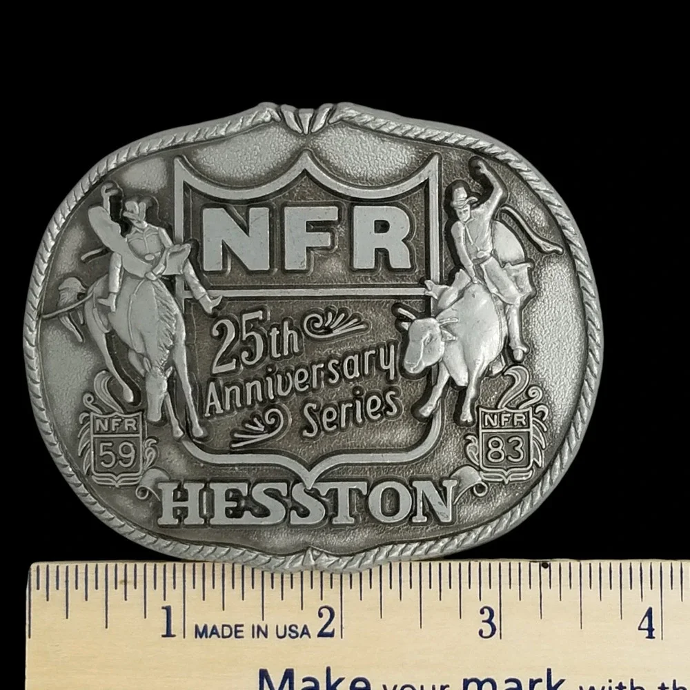 NFR HESSTON 25th Anniversary Series Rodeo Belt Buckle Limited Edition 1959‎ 1983